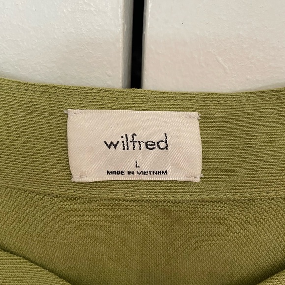 NWT Wilfred Aritzia Janine Peplum Linen Top - Moss Green - Picture 6 of 6